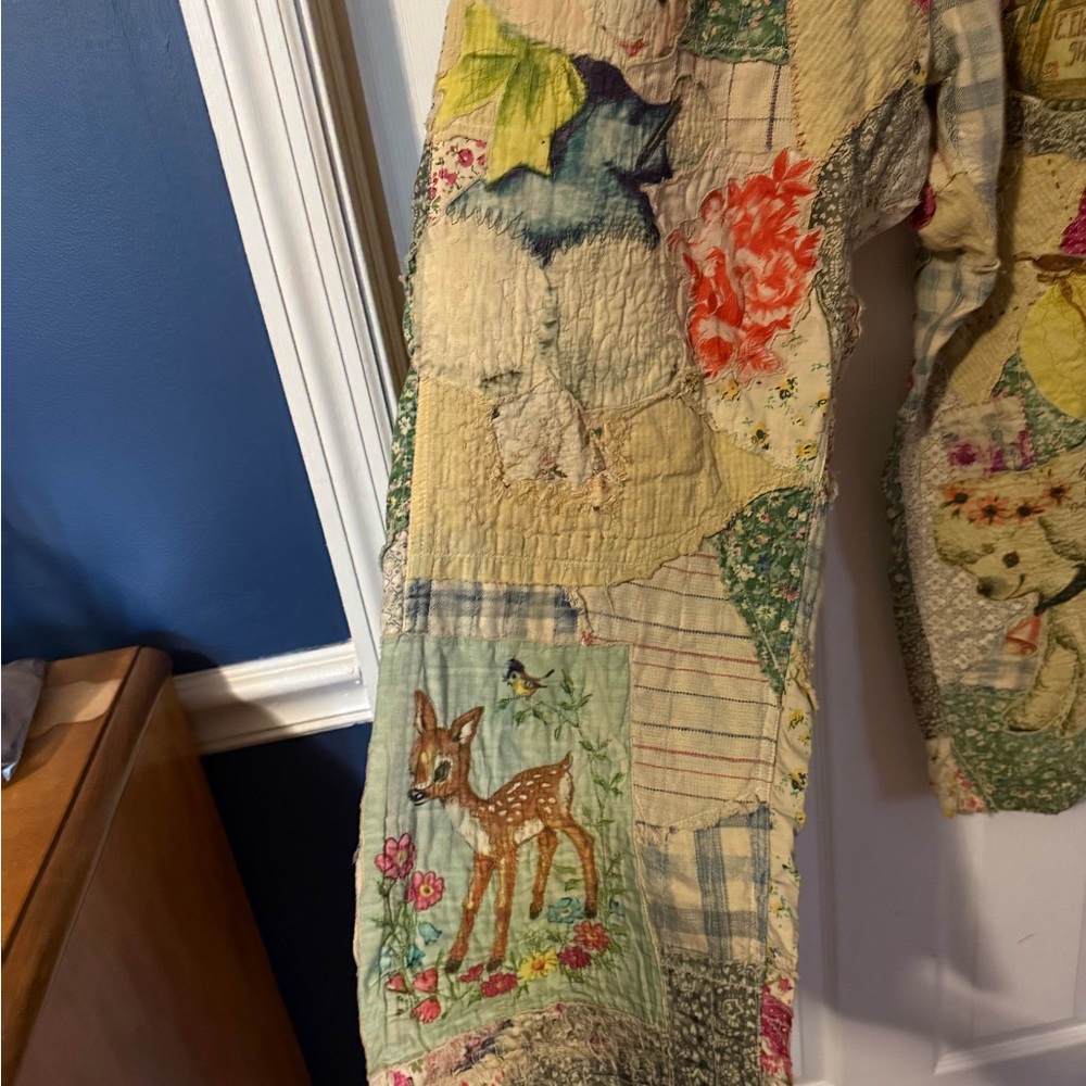 Magnolia Pearl Patchwork Pants - rabbits, elephants and bananas!  OSFM EUC. - Picture 12 of 13